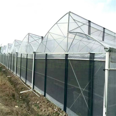 Hot Dip gegalvaniseerde staalpijp Groenhuis Groenhuis Geventileerd Plastic Zaagtand Multi-span Film Tropische Groenhuis