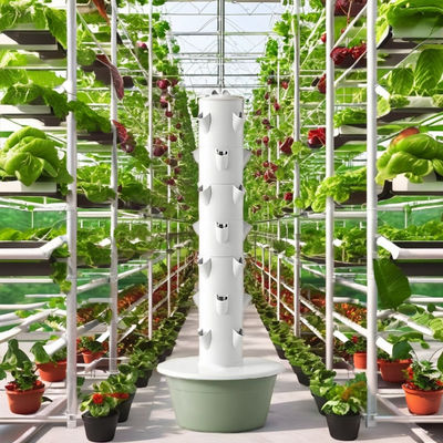 30L 7-laag commercieel verticaal hydroponisch systeem met automatische pomp Aquaponic Growing Tower voor groentenproductie